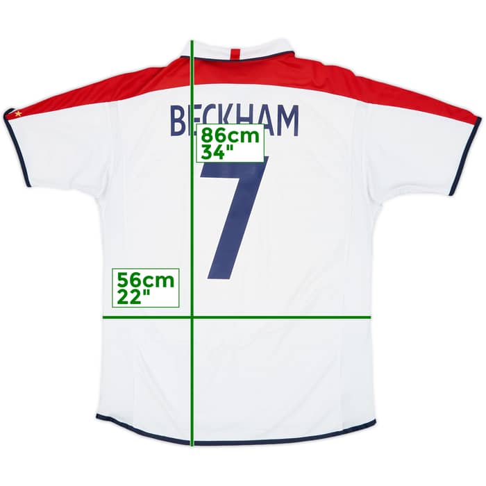 2003-05 England Home Shirt Beckham #7 - 6/10 - (XL)