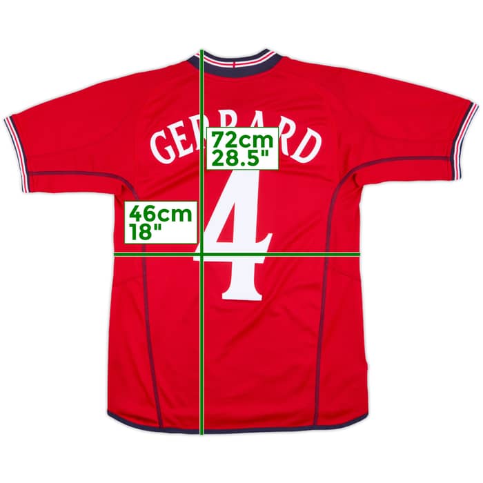 2002-04 England Away Shirt Gerrard #4 - 5/10 - (S)