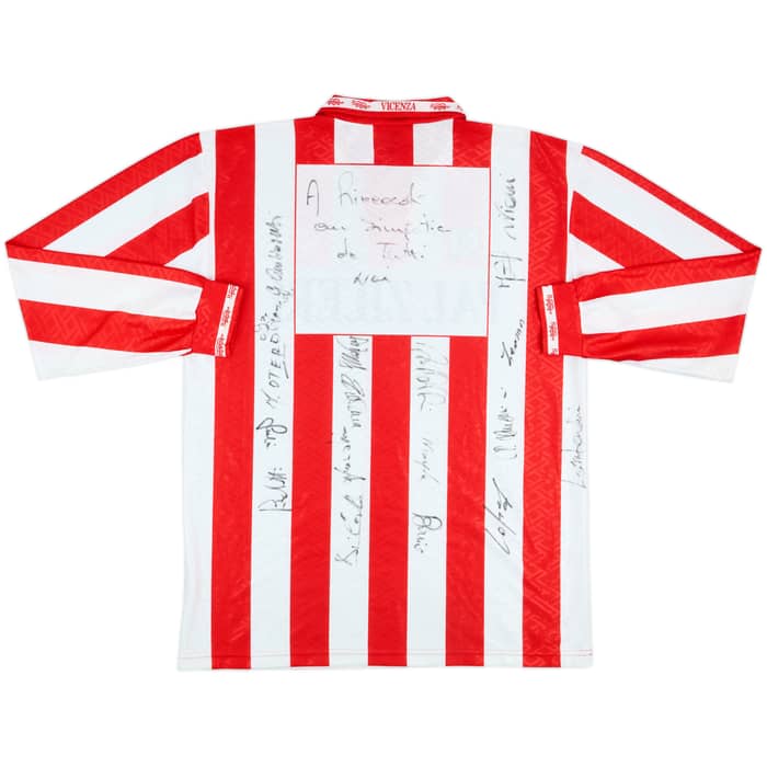1993-94 Vicenza Squad Signed Home L/S Shirt - 8/10 - (XXL)