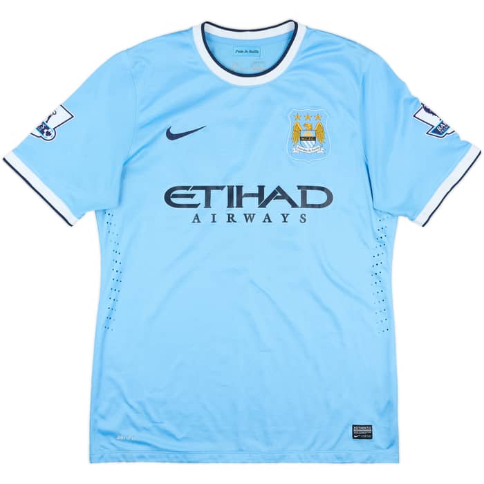 2013-14 Manchester City Match Issue Home Shirt Rodwell #17