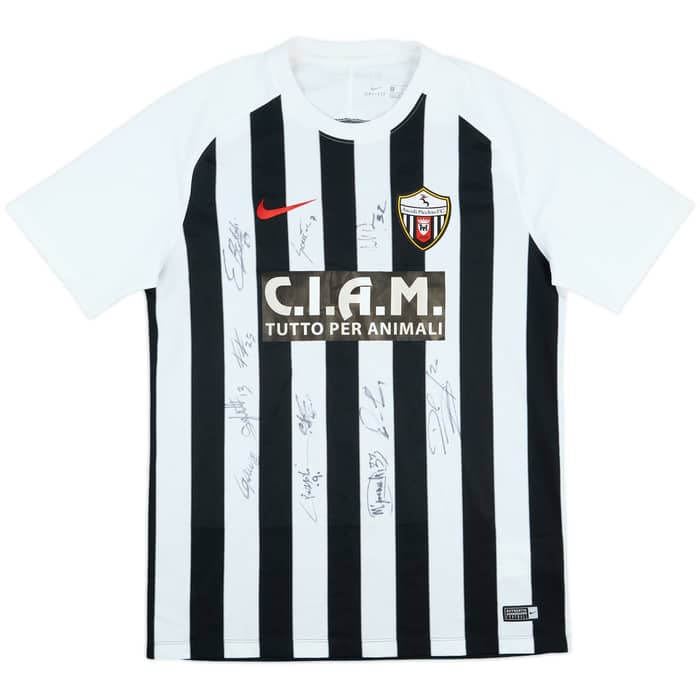 2017-18 Ascoli Squad Signed Home Shirt - 8/10 - (L)