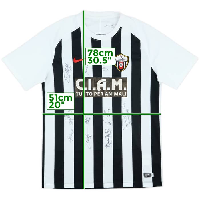 2017-18 Ascoli Squad Signed Home Shirt - 8/10 - (L)