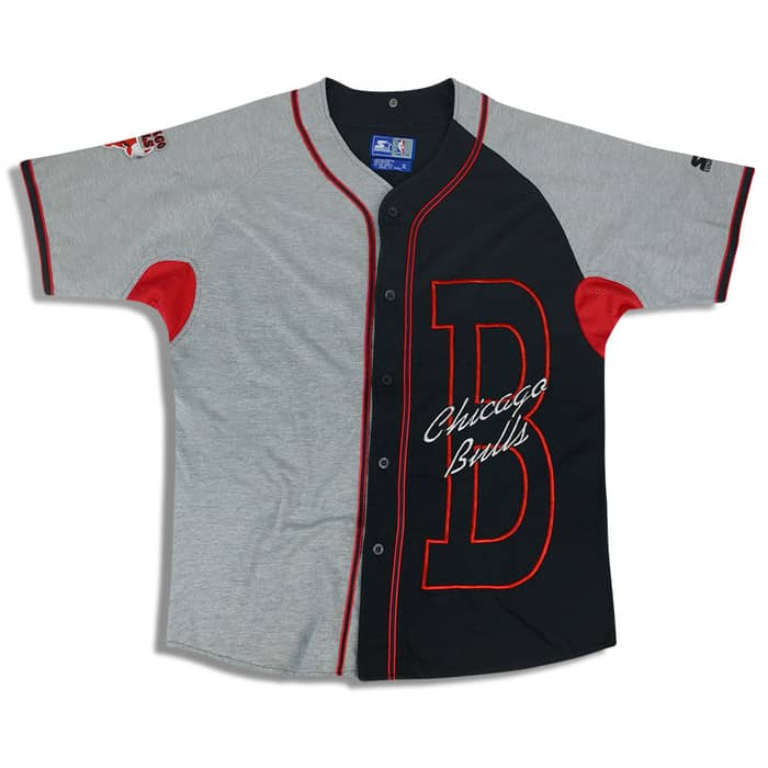 1990s Chicago Bulls Starter Baseball Jersey XL