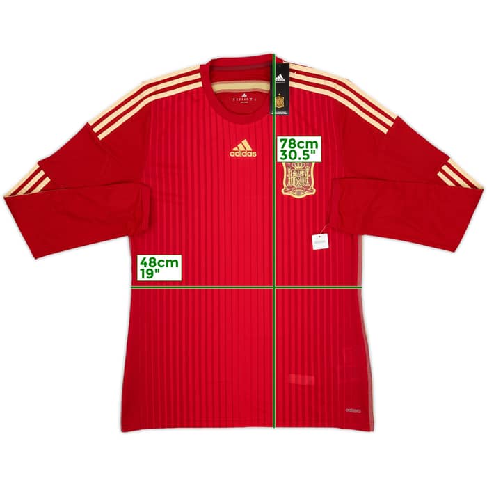 2013-15 Spain Player Issue Home L/S Shirt (L)
