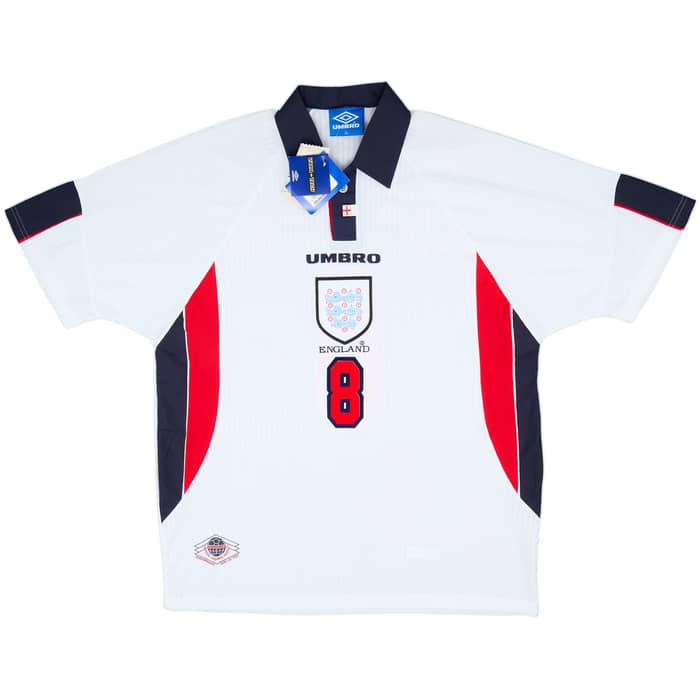 1997-99 England Home Shirt Gascoigne #8 (XL)