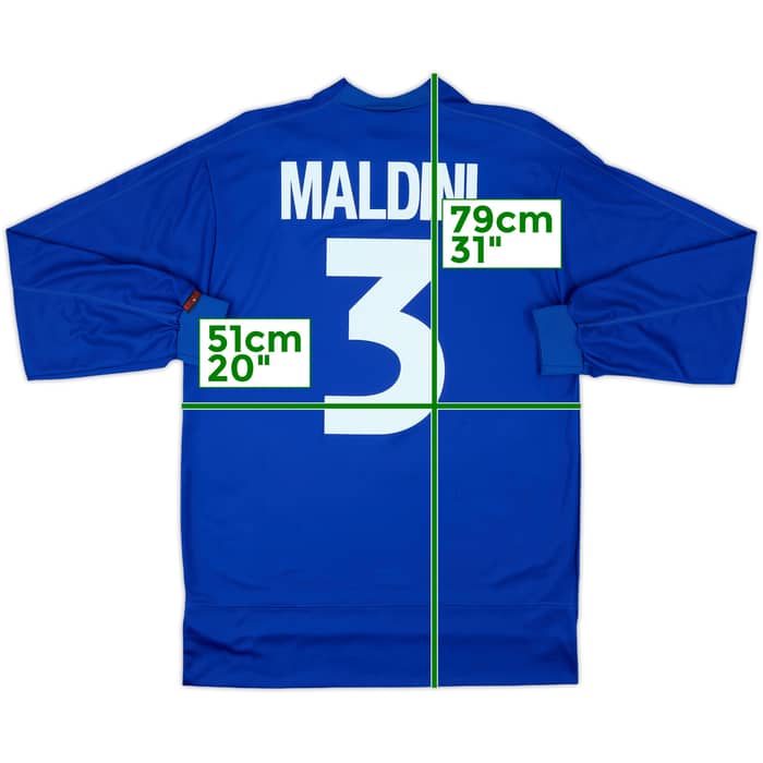 1998-99 Italy Home L/S Shirt Maldini #3 (S)