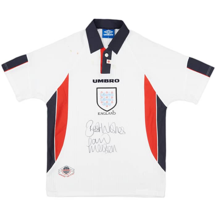 1997-99 England Signed Home Shirt - 4/10 - (M)