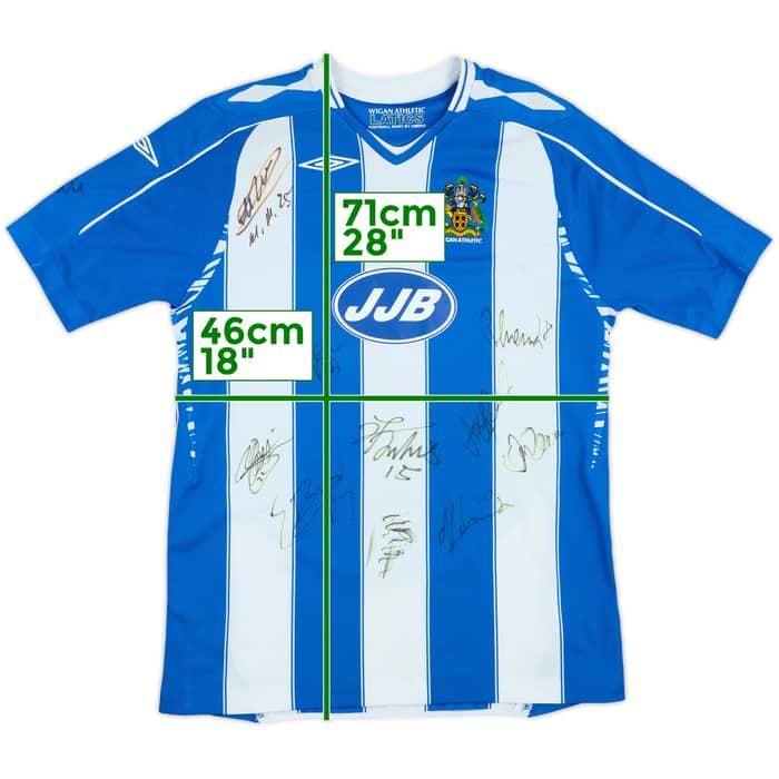  2007-08 Wigan Squad Signed Home Shirt - 6/10 - (XL.Boys)
