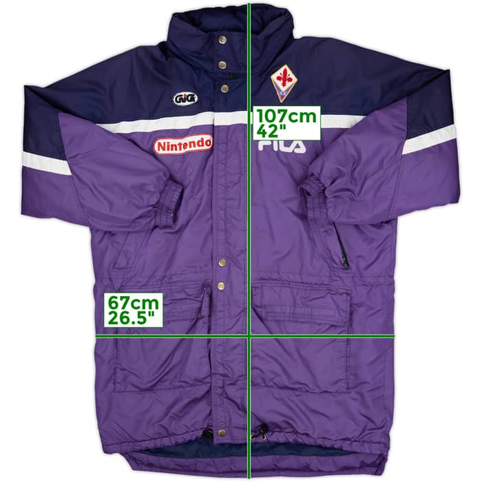 1997-98 Fiorentina Fila Hooded Padded Bench Coat - 8/10 - (XL)