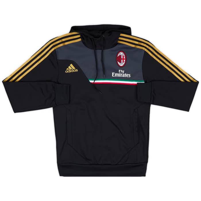 2013-14 AC Milan adidas Hooded Sweat Top (XS)