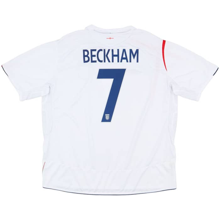 2005-07 England Home Shirt Beckham #7 - 8/10 - (3XL)