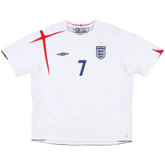2005-07 England Home Shirt Beckham #7 - 8/10 - (3XL)