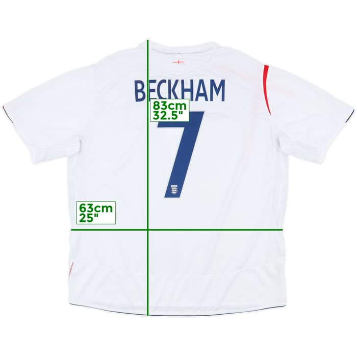 2005-07 England Home Shirt Beckham #7 - 8/10 - (3XL)
