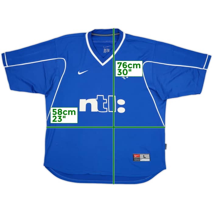 1999-01 Rangers Home Shirt Glasgow Rangers #66 - 7/10 - (L)
