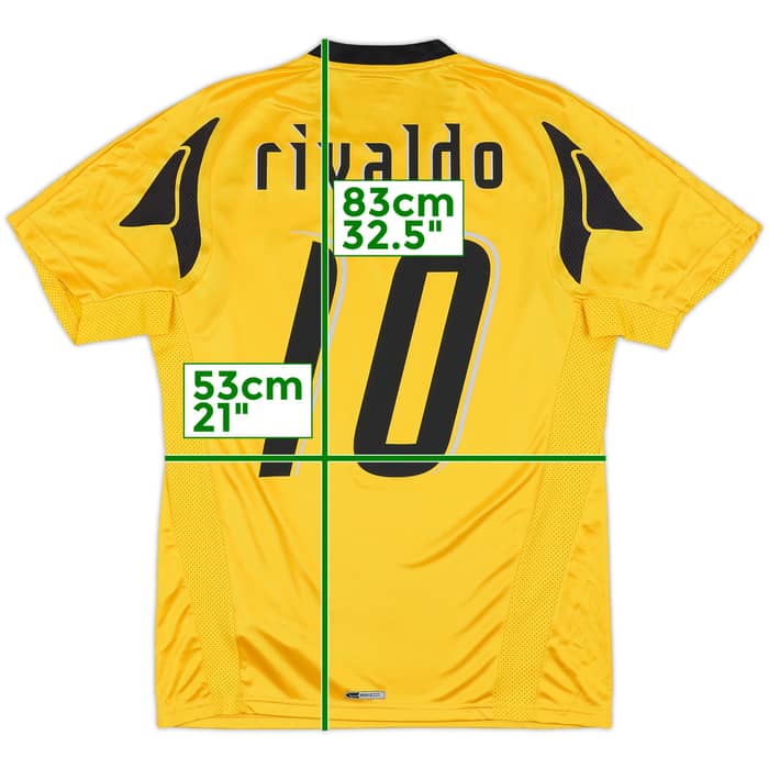2007-08 AEK Athens Home Shirt Rivaldo #10 - 8/10 - (M)