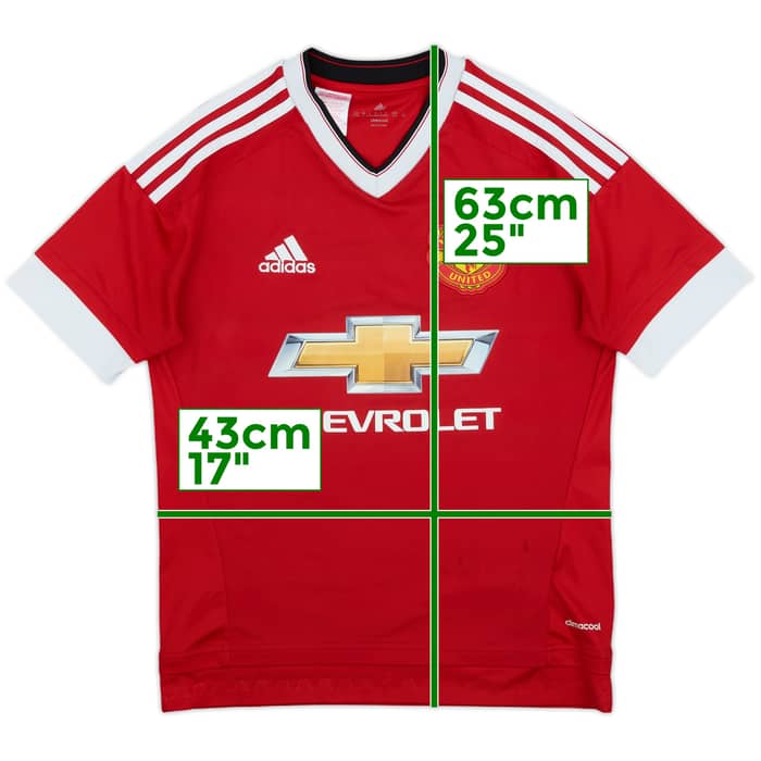 2015-16 Manchester United Home Shirt - 7/10 - (L.Boys)