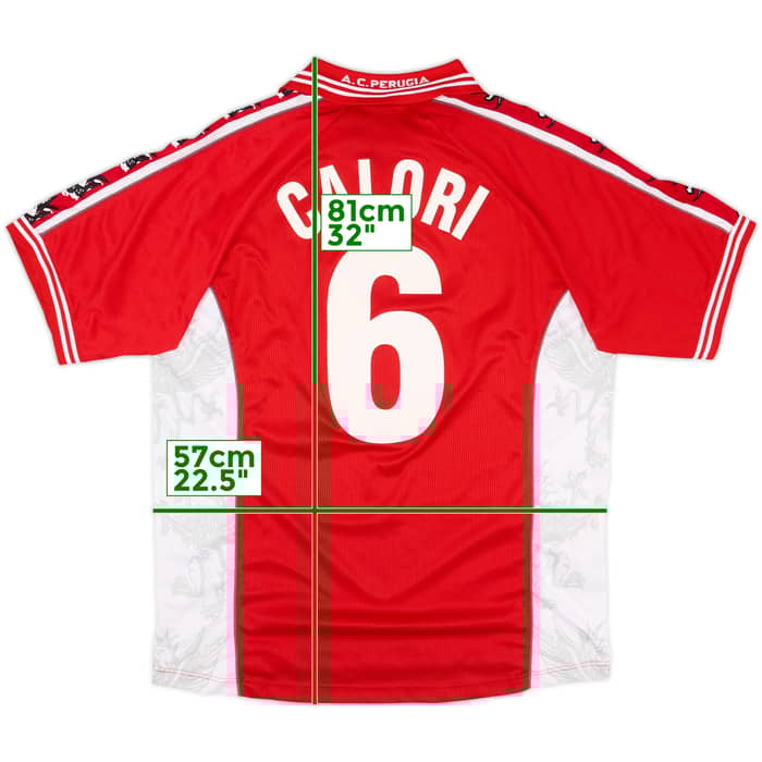 1999-00 Perugia Signed Home Shirt Calori #6 - 8/10 - (L)
