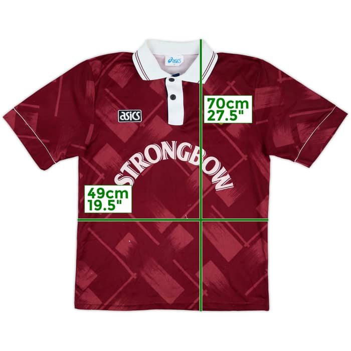 1993-95 Hearts Home Shirt - 8/10 - (M)