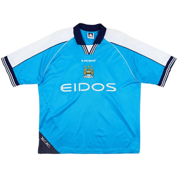 1999-01 Manchester City Home Shirt Dickov #9 - 8/10 - (L)