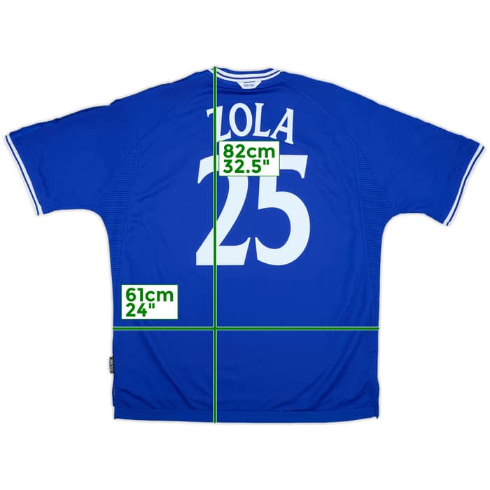 1999-01 Chelsea Home Shirt Zola #25 - 8/10 - (XXL)