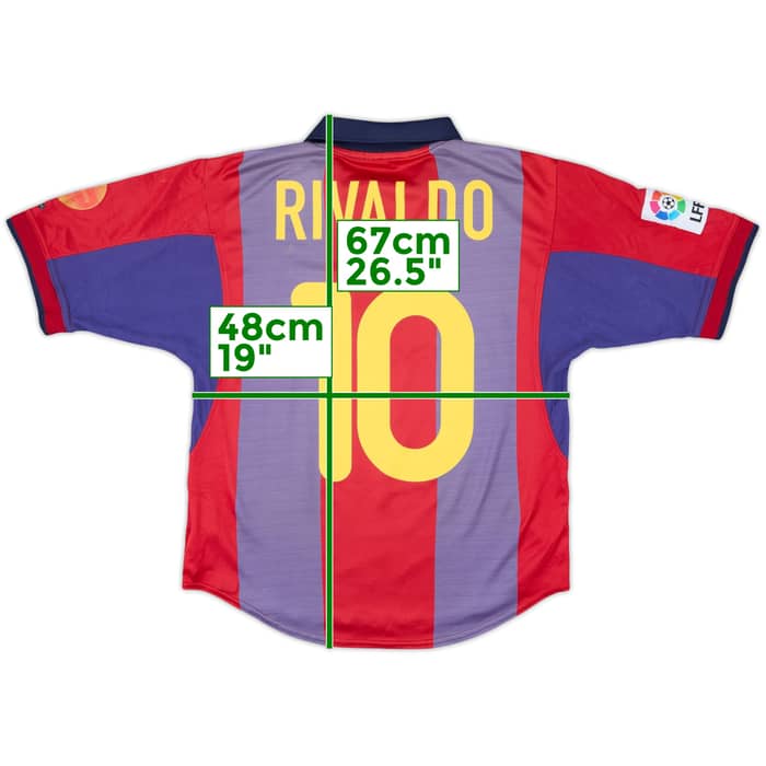 2000-01 Barcelona Home Shirt Rivaldo #10 - 5/10 - (S)