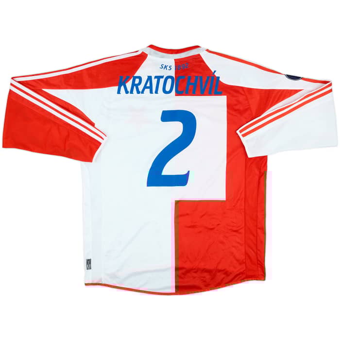 2005-06 Slavia Prague Match Issue UEFA Cup Home L/S Shirt Kratochvil #2
