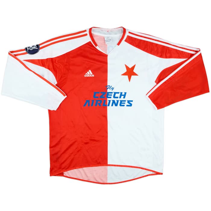 2005-06 Slavia Prague Match Issue UEFA Cup Home L/S Shirt Kratochvil #2