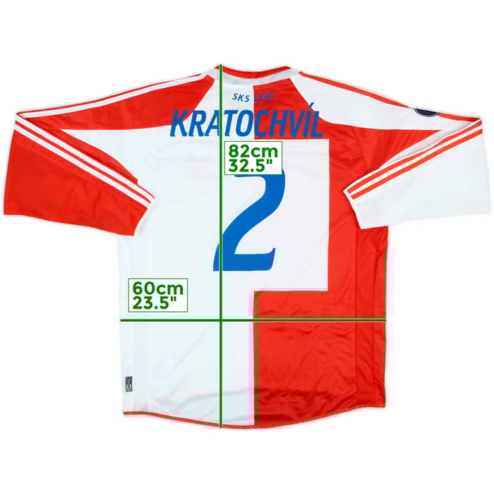 2005-06 Slavia Prague Match Issue UEFA Cup Home L/S Shirt Kratochvil #2