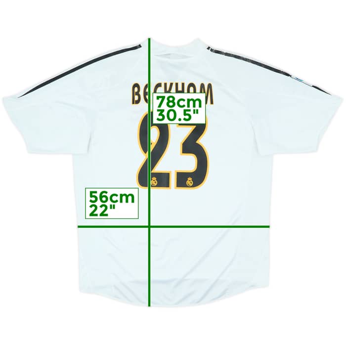 2004-05 Real Madrid Home Shirt Beckham #23 - 6/10 - (L)