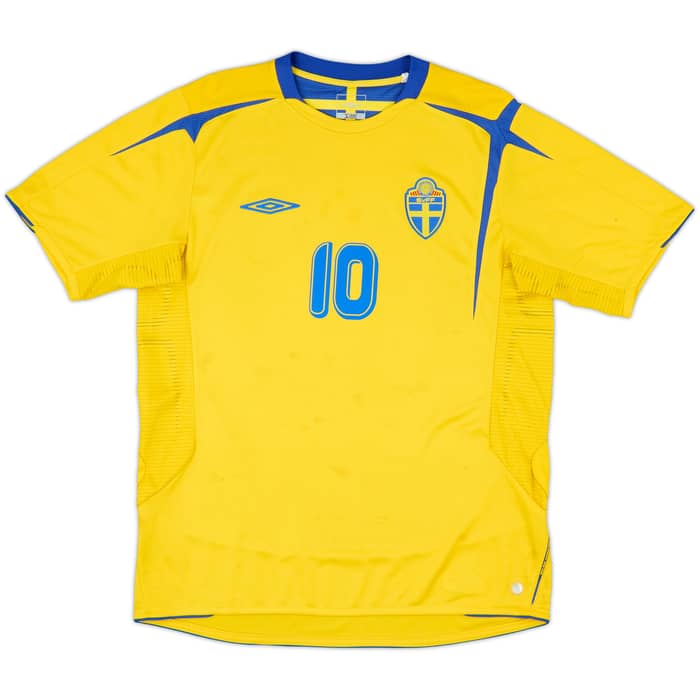 2005-06 Sweden Home Shirt Ibrahimovic #10 - 6/10 - (L)