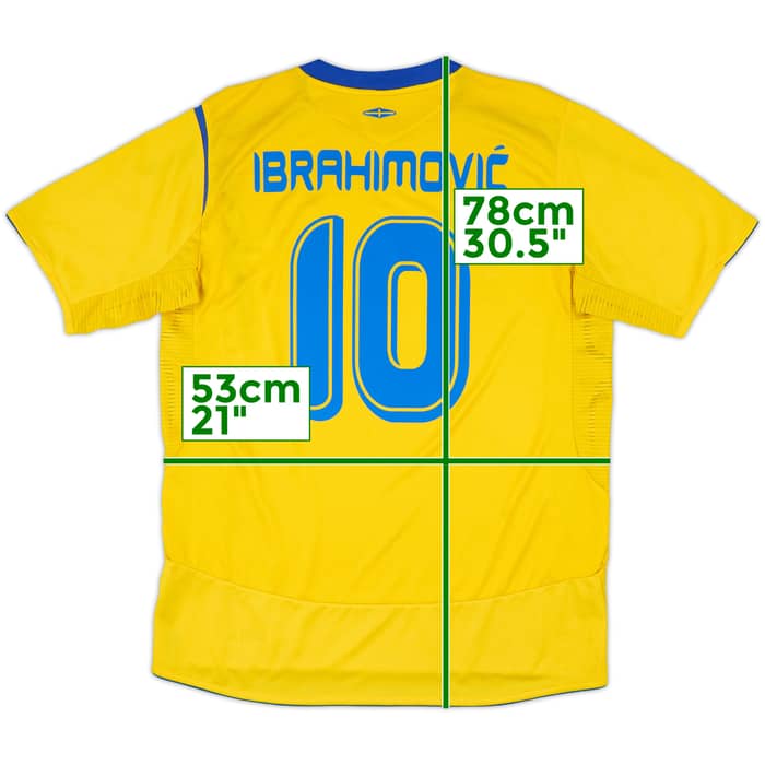 2005-06 Sweden Home Shirt Ibrahimovic #10 - 6/10 - (L)