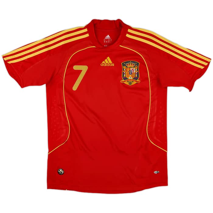 2007-09 Spain Home Shirt David Villa #7 - 8/10 - (L.Boys)