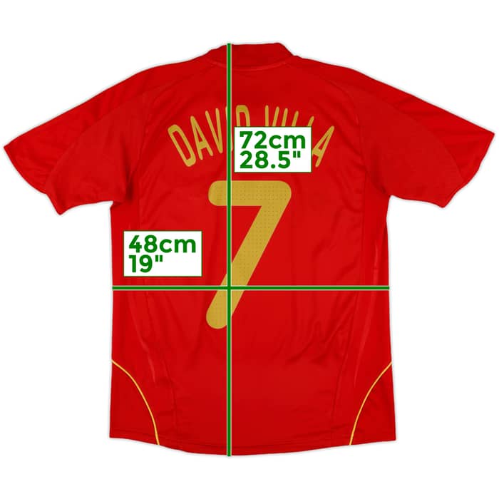 2007-09 Spain Home Shirt David Villa #7 - 8/10 - (L.Boys)