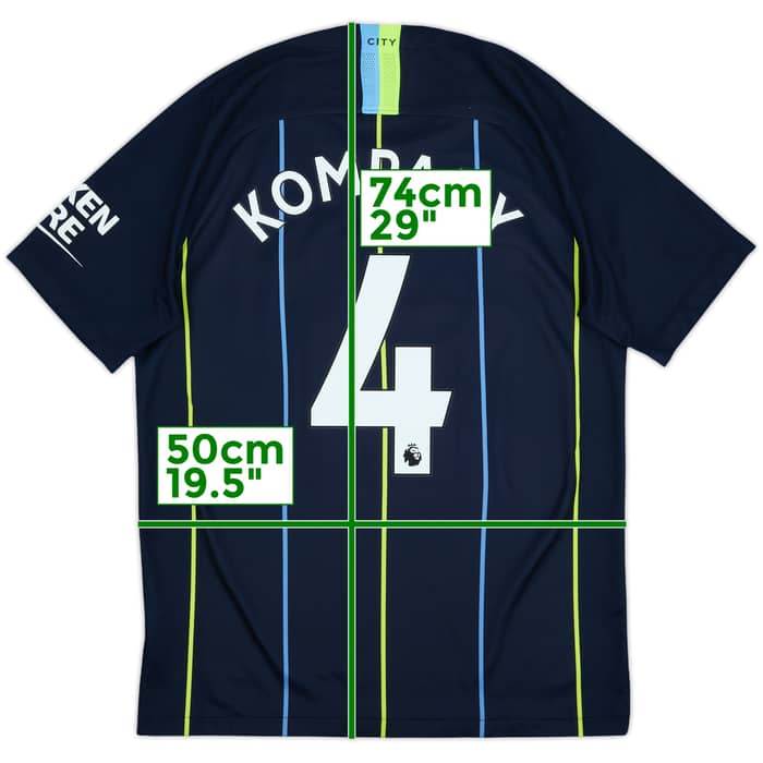 2018-19 Manchester City Away Shirt Kompany #4 - 9/10 - (M)