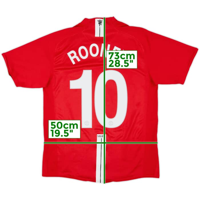 2007-09 Manchester United Home Shirt Rooney #10 - 10/10 - (M)