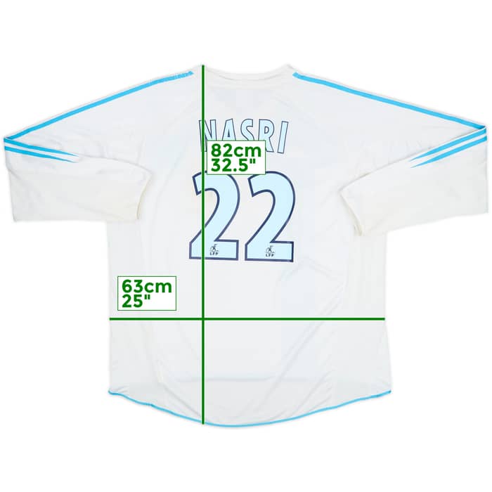 2004-05 Olympique Marseille Home L/S Shirt Nasri #22 - 5/10 - (XXL)