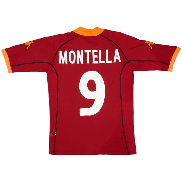 2001-02 Roma Home Shirt Montella #9 - 5/10 - (M)