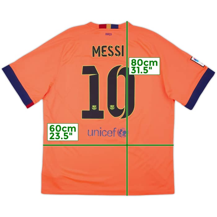 2014-15 Barcelona Away Shirt Messi #10 - 10/10 - (XXL)