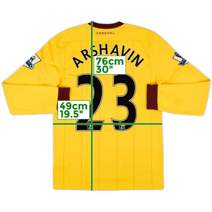 2010-13 Arsenal Away L/S Shirt Arshavin #23 - 7/10 - (S)