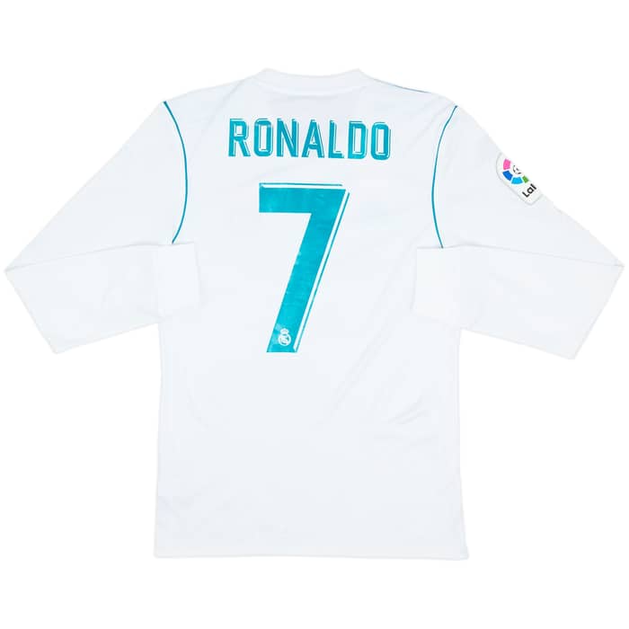 2017-18 Real Madrid Home L/S Shirt Ronaldo #7 - 8/10 - (S)