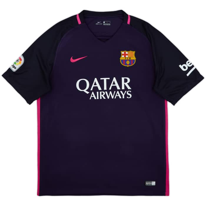 2016-17 Barcelona Away Shirt Suarez #9 - 10/10 - (L)