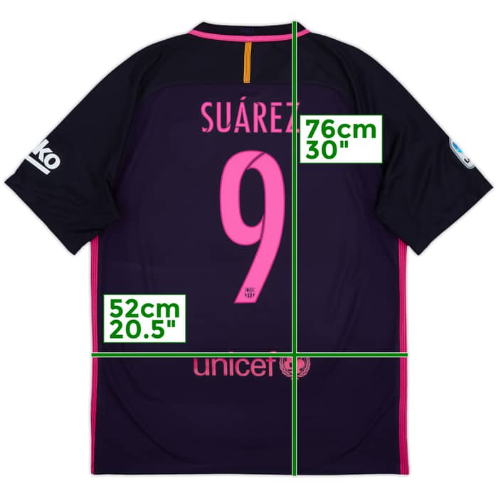 2016-17 Barcelona Away Shirt Suarez #9 - 10/10 - (L)