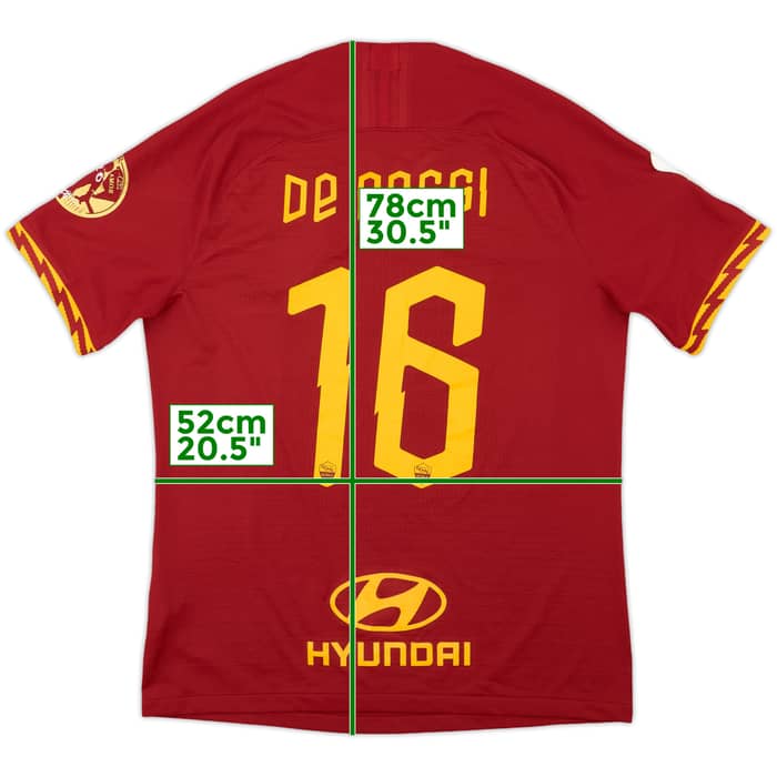 2019-20 Roma Authentic Home Shirt De Rossi #16 - 8/10 - (L)