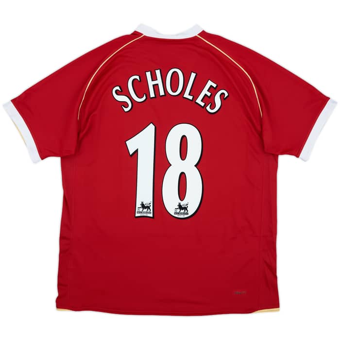2006-07 Manchester United Home Shirt Scholes #18 - 10/10 - (L)