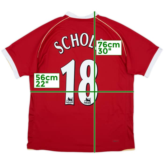 2006-07 Manchester United Home Shirt Scholes #18 - 10/10 - (L)