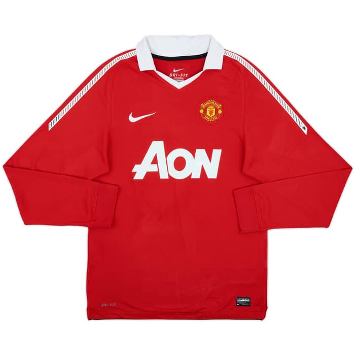 2010-11 Manchester United Home L/S Shirt Rooney #10 - 6/10 - (S)