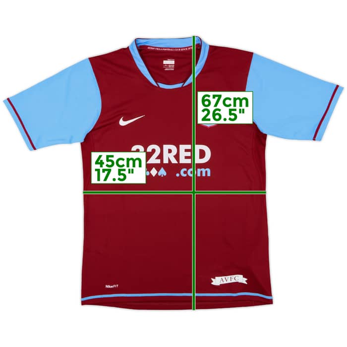 2007-08 Aston Villa Home Shirt - 10/10 - (XL.Boys)