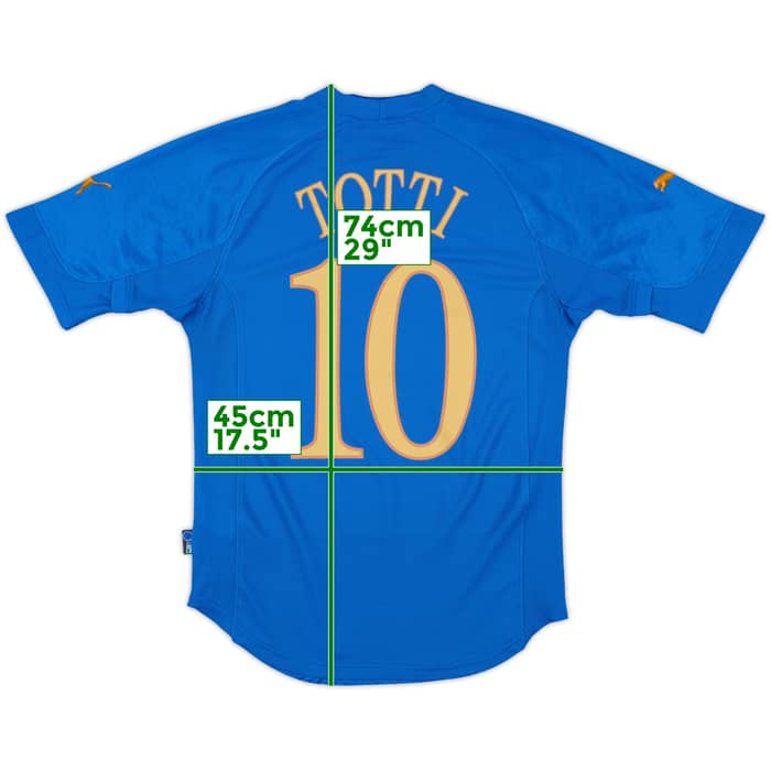 2004-06 Italy Home Shirt Totti #10 - 8/10 - (S)