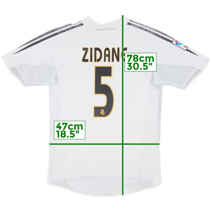 2004-05 Real Madrid Player Issue Home Shirt Zidane #5 - 7/10 - (M)