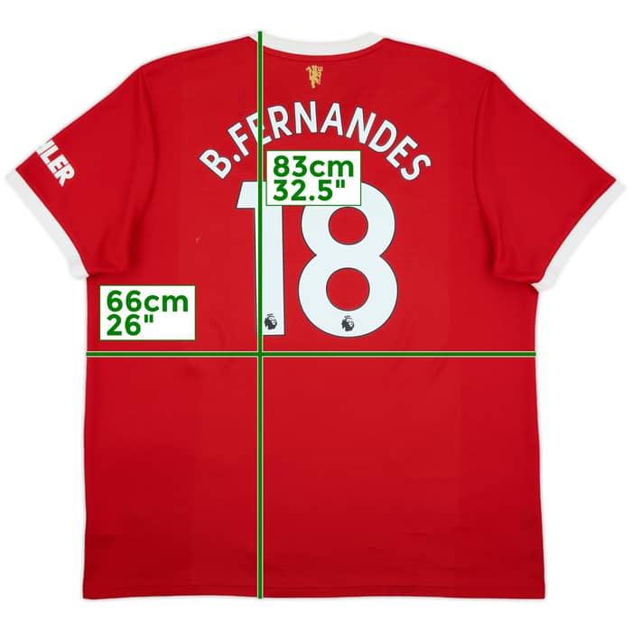 2021-22 Manchester United Home Shirt B.Fernandes #18 - 7/10 - (XXL)
